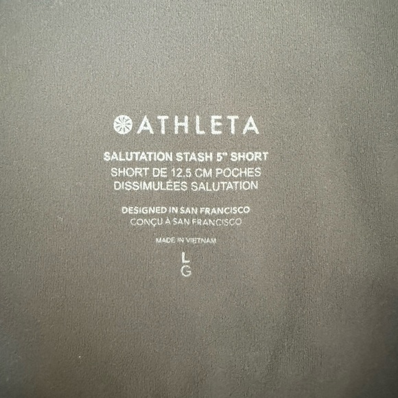 ATHLETA Salutation Stash 5” Shorts in Charcoal with Side Pockets - Picture 3 of 3